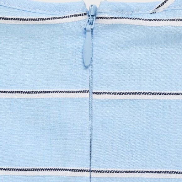 Mango 100% Cotton Blue Striped Sleeveless Blouse Size S Minimalist Top NWT - Picture 3 of 6